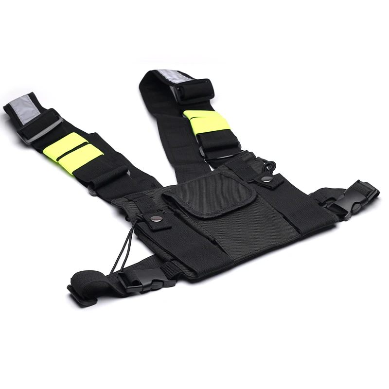Green Tactical Harness Front Pack Bag Case Pouch Carry Holster for Kenwood Motorola TYT Baofeng Walkie Talkie Vest Rig Chest Bag
