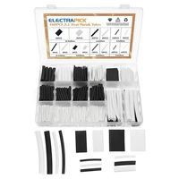 electrapick heat shrink tubing set 460 pieces 31 7 sizes 90 mm 40 mm long black white shrink tube
