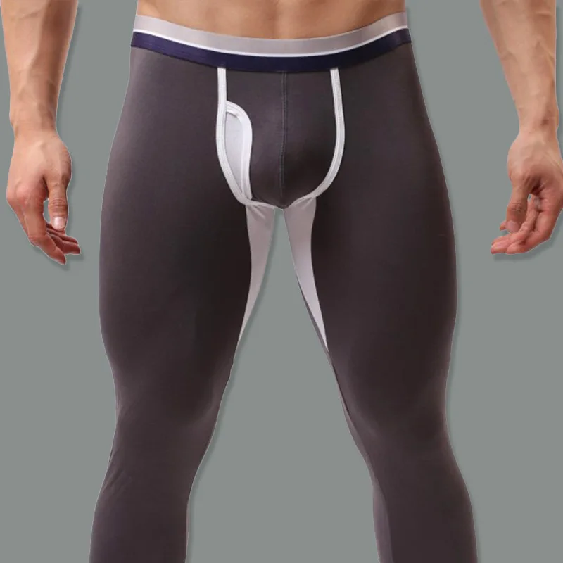 Зимнее мужское тонкое термобелье нижнее белье для мужчин кальсоны модал принт