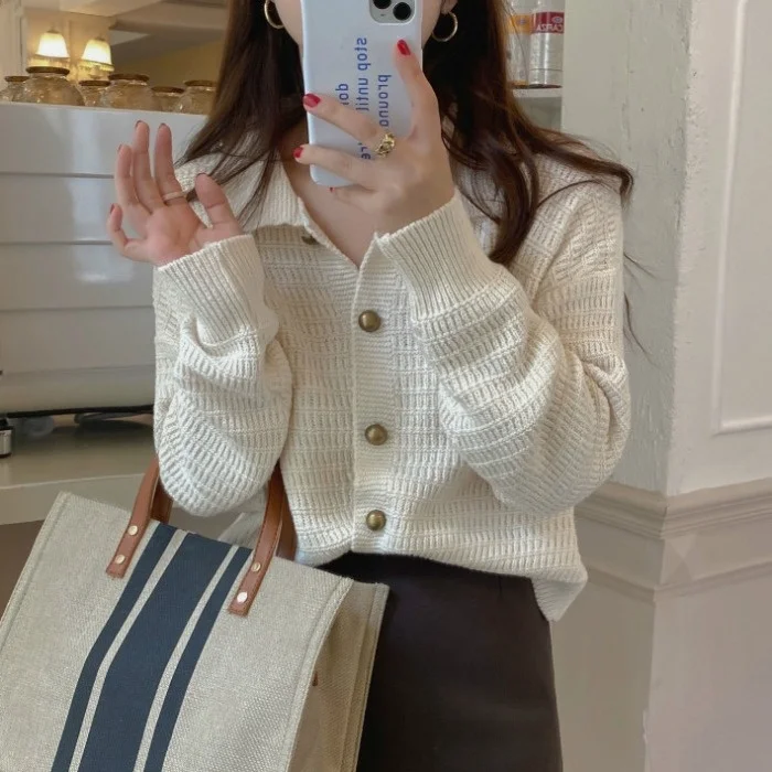 Ленивый стиль свитер кардиган пальто для женщин 2021 Ранняя осень новый свободный