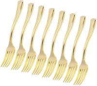 4 inches gold disposable plastic forks heavy duty fruit dessert cutleryplastic silverware perfect for catering events parties