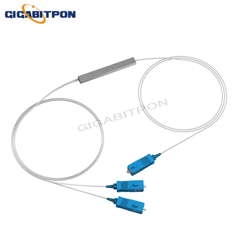 1*2-PLC splitter with 0.9 sleeve micro module 0.9mm 1.5m long steel pipe splitter on both sides with SC connector