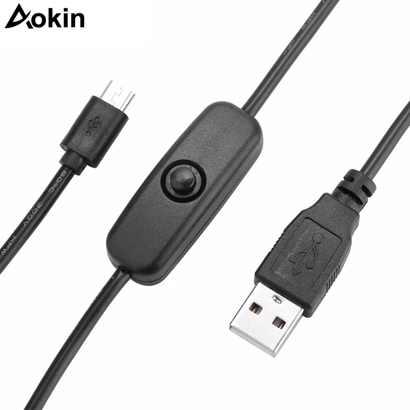 Для Raspberry Pi 4 микро USB кабель с переключатель вкл./выкл. переменного тока в