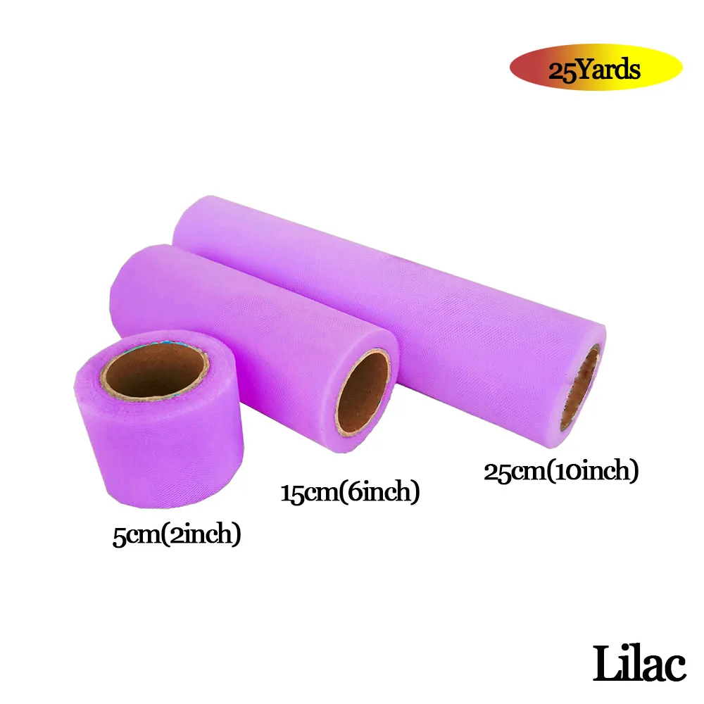 LILAC Фатиновая юбка-пачка из органзы в рулоне 5 см, 15 см, 25 см, розовый, синий цвет, Тюлевая юбка-пачка из органзы, вечерние украшения для девочек 25 лет - Цвет: LILAC