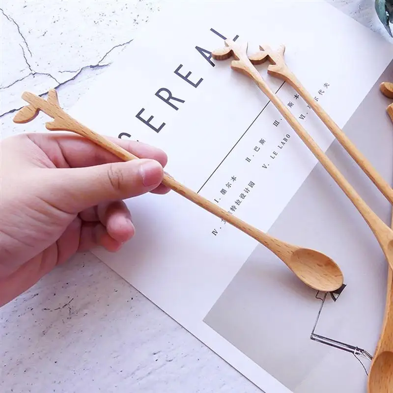 2 шт. деревянная ложка для чая и кофе|Ложки| |