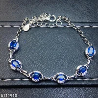kjjeaxcmy fine jewelry 925 sterling silver inlaid natural sapphire trendy ladies bracelet support detection fashion
