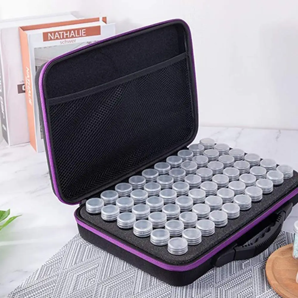 

New Diamond Painting Accessories Carry Case Container Storage Box 60 Bottles diamant painting Hand Bag Tools
