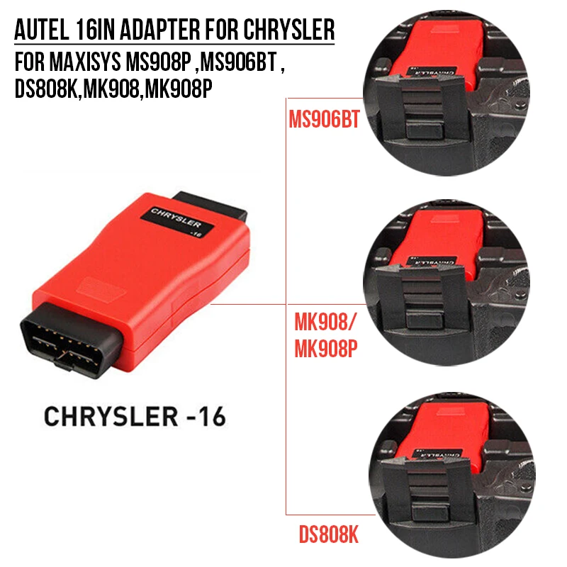 Autel 16Pin адаптер для Chrysler 16 Pin диагностического инструмента Maxisys pro MS908p MS906BT DS808K MK908