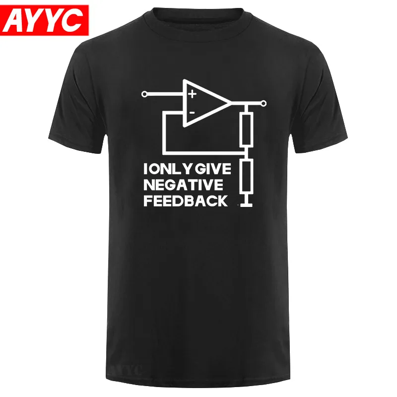 

AYYC T Shirt Tshirt Funny I Give Negative Feedback Engineer T Shirt Men Short Sleeve Cotton T shirts Mans Camisetas Gift