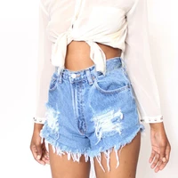3xl ripped women short pants solid color button fly high waist denim shorts zippr female casual slim fit sexy short jeans