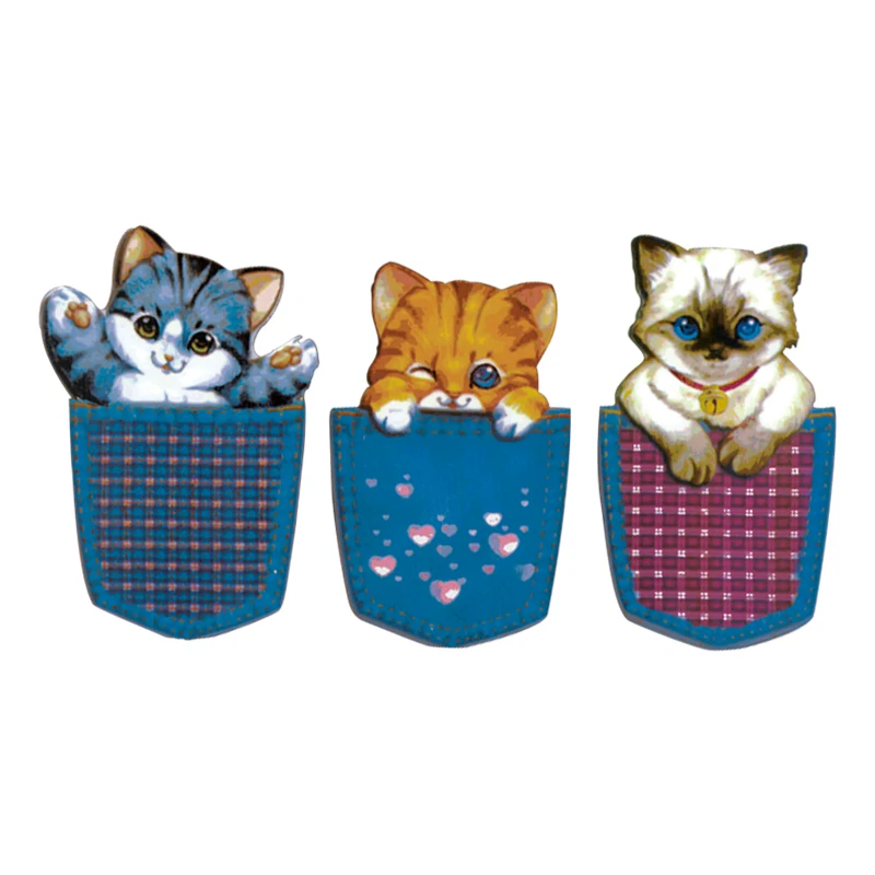 Карманные нашивки с кошками самодельные моющиеся Аппликации теплопередающие