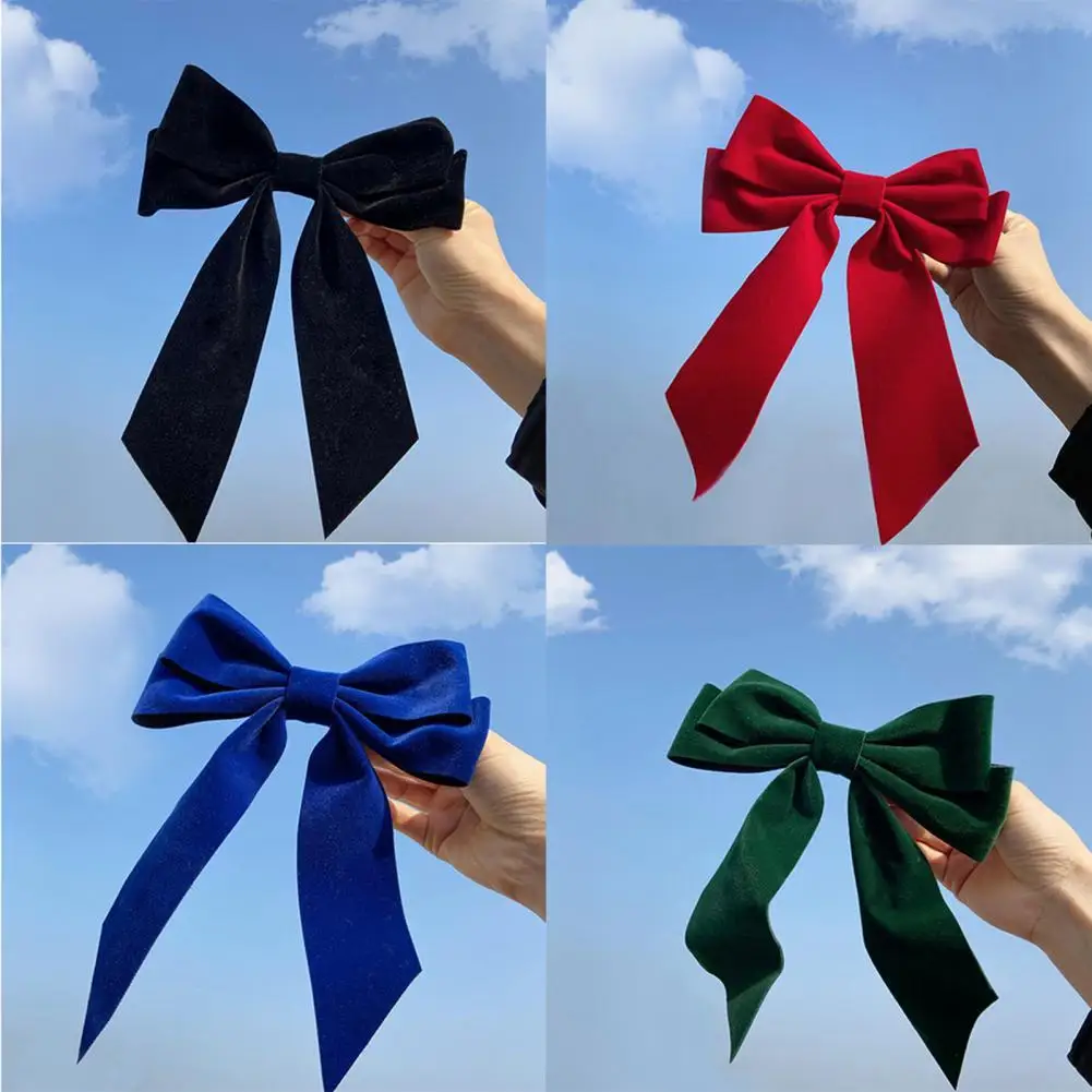 

Hair Accessories Fashion Sweet Women Hair Pin Anti Slip Velvet Large Bow Duckbill Clip Hairgrip Barrette Ladies Hairpins Cute