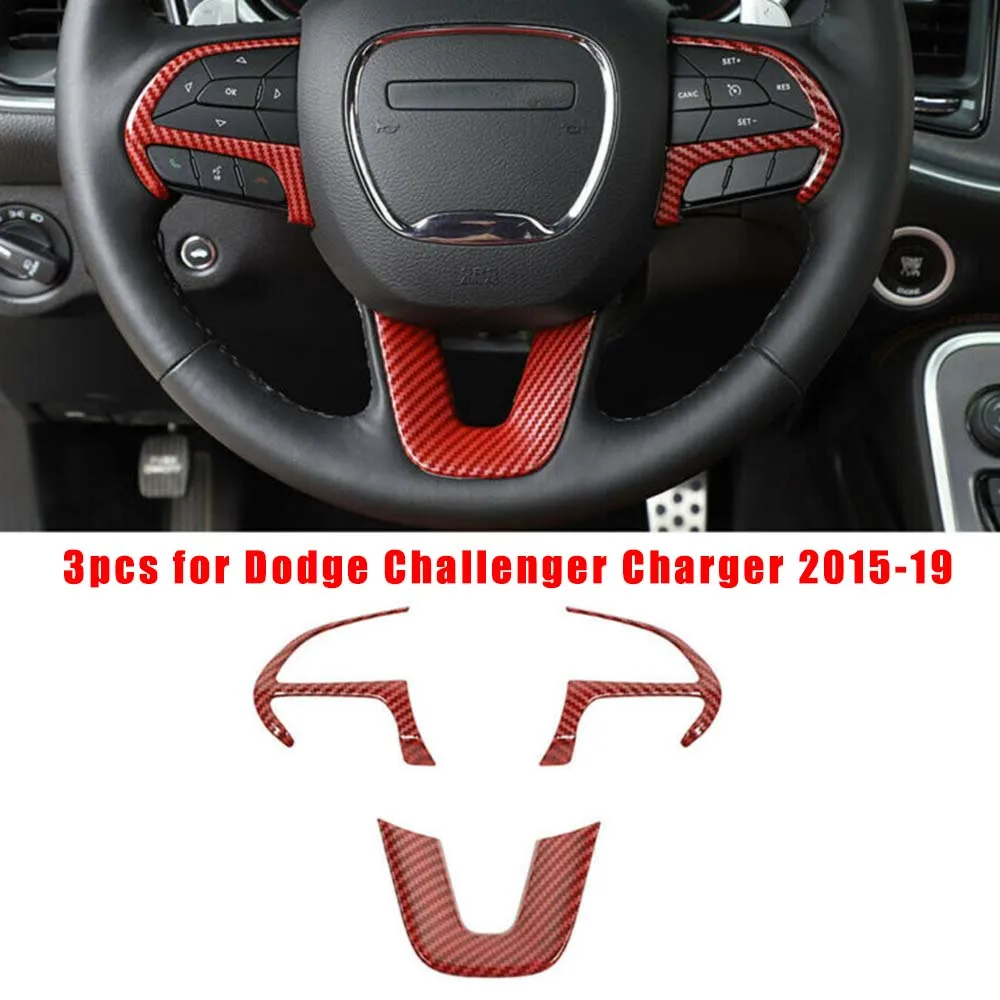Carbon Decoration Trim Steering Wheel Cover For Dodge Challenger/Charger 15-19 ABS High quality | Автомобили и мотоциклы