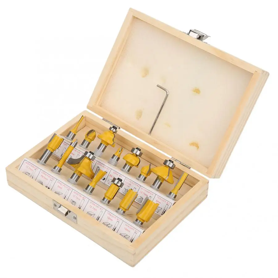 15 шт./компл. твердосплавные фрезы деревообрабатывающие Набор с коробкой для