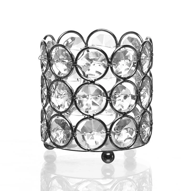 Crystal Candle Holder Nordic Table Dinner Metal Candlestick Cup Gold Silver Decoration Bougeoir Wedding Centerpiece FC160 | Дом и сад