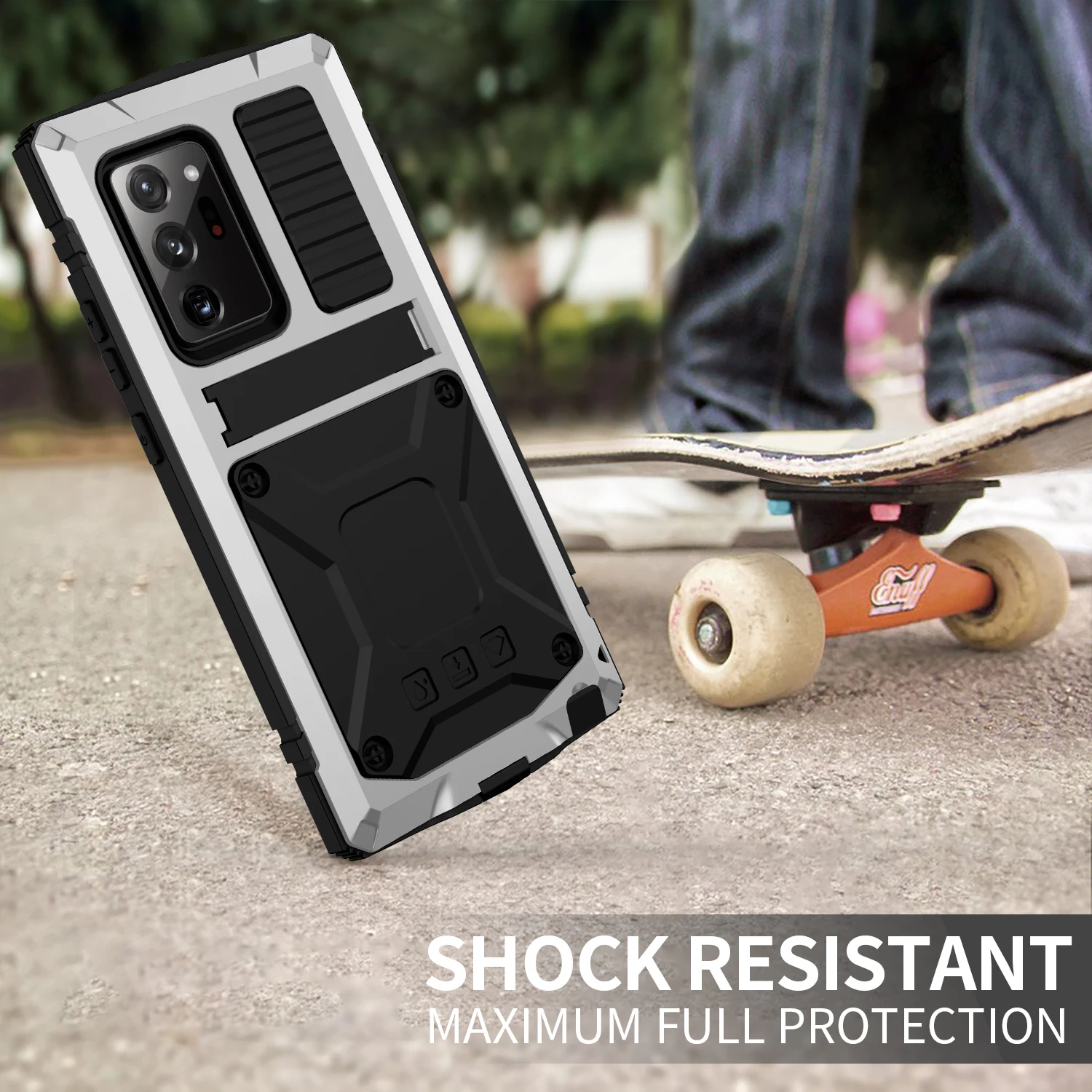

Full Rugged Heavy Duty Armor Metal Aluminum Holder Phone Case For Samsung Galaxy S20 Note 20 Ultra Shockproof KickStand Cover