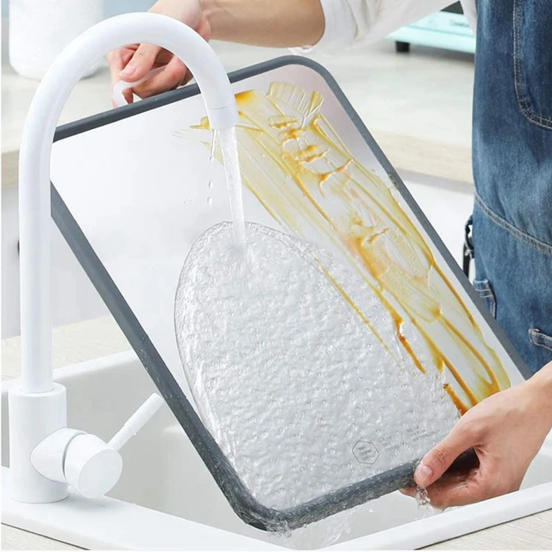 

Stainless Steel Double Sided Chopping Board Multifunctional Kitchen Cutting Board Vegetable Fruits Food Chopping Block