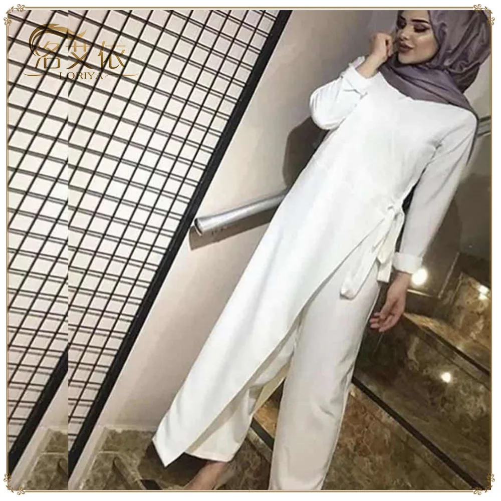 

Однотонный комбинезон с длинной талией и элегантной длинной юбкой, мусульманские комплекты одежды, абайя, одежда для Ближнего Востока, 2021