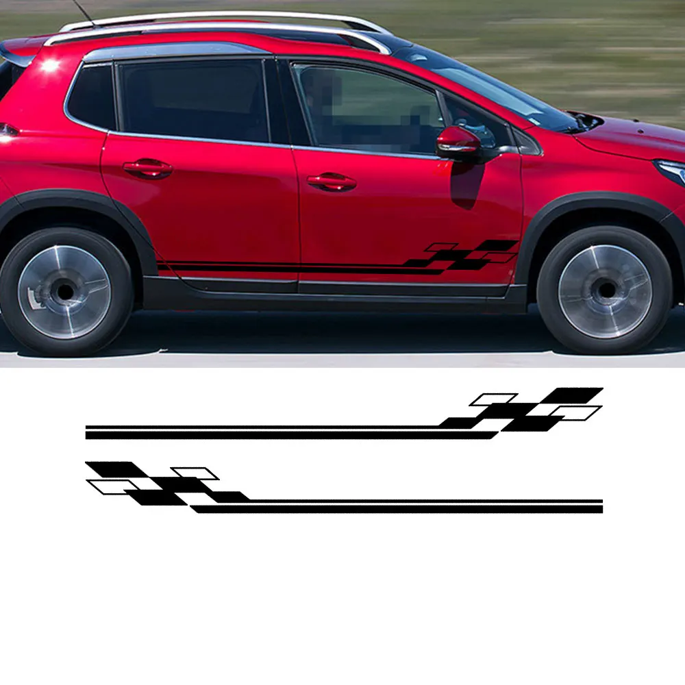 Автомобильный Стайлинг дверная боковая юбка полоски наклейки для Peugeot 308 3008 2008