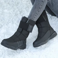2021 mid tube snow boots women winter warmth and velvet thickening fashion outdoor non slip wear resistant cotton shoes women