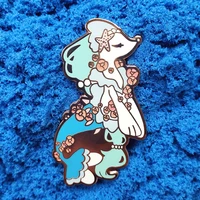 kawaii floral west sea lion king hard enamel pin charm mermaid brooch cartoon sea lion badge accessories fashion jewelry gift