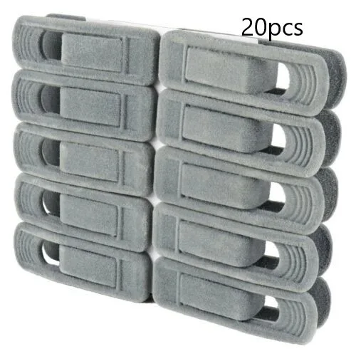 

20x Non Slip Velvet Hangers Clips For Flocked Trouser Coat Clothes Pant Clip Velvet Finger Clips For Hangers Hanger Pant Clips