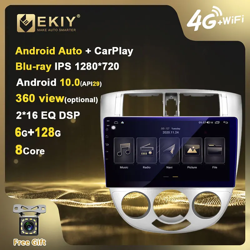 Автомобильная магнитола EKIY 6 + 128 ГБ Android 10 для BUICK Excelle HRV Chevrolet Lacetti J200 2004 2013 стерео