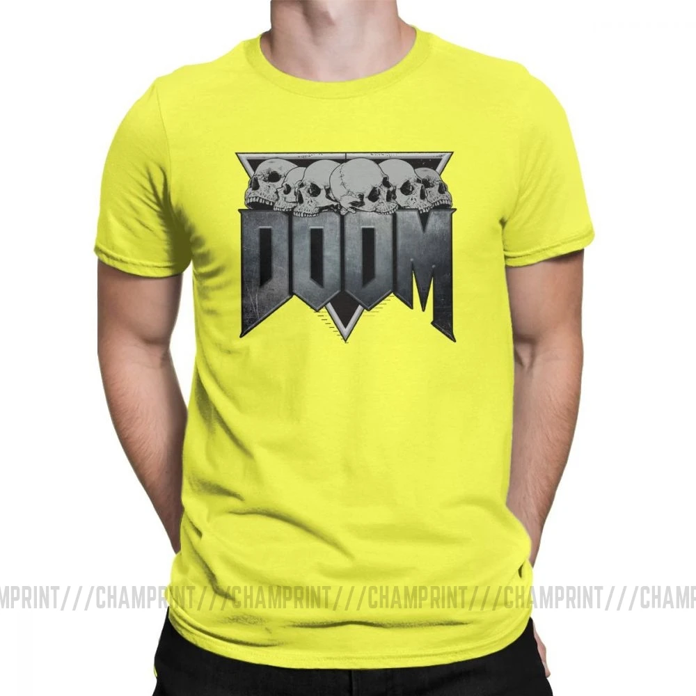 Мужская футболка Doom Eternal, хлопок, футболка, короткий рукав, игра, Конан, варвар, Тулса, змеиный культ, футболка, одежда с принтом - Цвет: Цвет: желтый