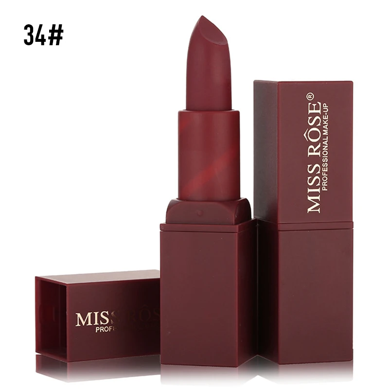 MISS ROSE, 11 цветов, красная матовая губная помада, блеск для губ, квадратная трубка, увлажняющий, стойкий, водостойкий, оттеночный бальзам для губ, макияж, TSLM1
