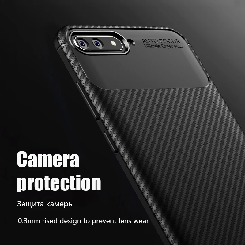 Carbon Fiber Case For Huawei Y6 2018 Soft Silicone TPU Ultra Slim Protection Cover Y5 Prime Armor Fundas Capa |