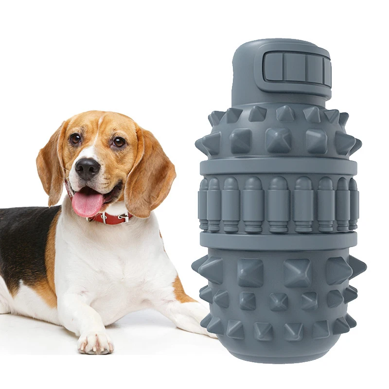 

Hot Sale New gas bottle dog toy rubber molar stick dog toothbrush Dog Chew Toys