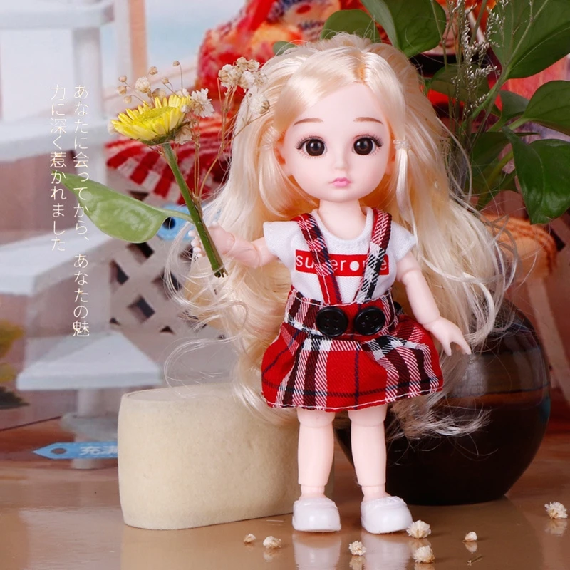 

16cm Slip Dress Moveable Joint Princess Doll With Clothes Set Girl Gift Toys