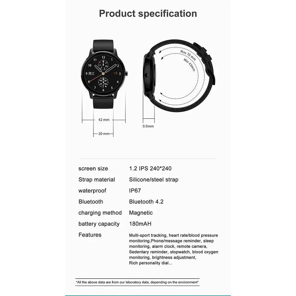 

DT56 SmartWatch Sleep Tracker Smartwatch Fitness Band Inteligentes Watches Blood Pressure Passometer IP67 waterproof 1.28 inches