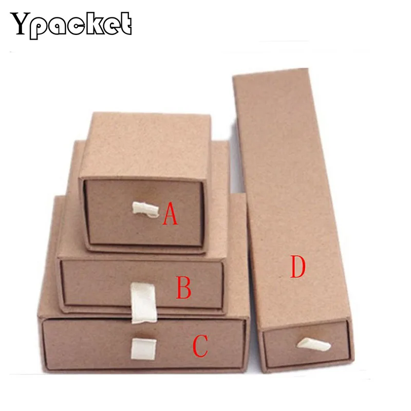 70pcs/Lot Jewelry Boxes Ring Earring Pendant Necklace Kraft Paper Gift Box Jewellery Organizer Gift Boxes Drawer Box Gift Craft