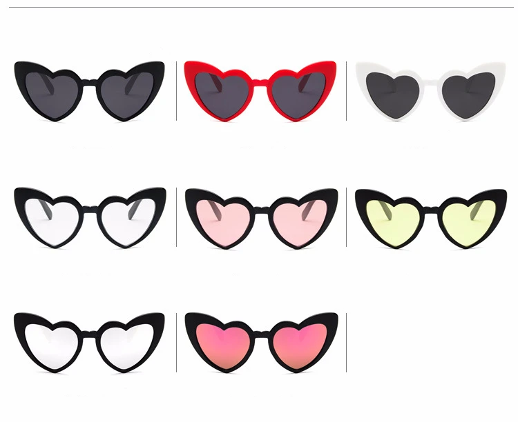 

Солнцезащитные очки, женские солнечные очки в форме сердца, цветная оправа, различные варианты, Универсальные солнцезащитные очки UV400