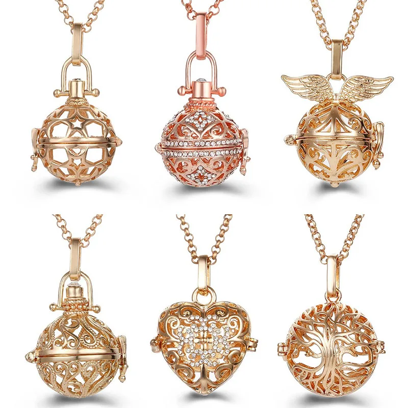 Покрытие Гламурные полые Модные Крылья ангела любви ароматерапия медальон кулон