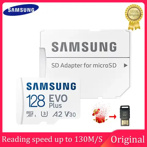 Micro SD карта памяти SAMSUNG EVO Plus, 128 ГБ, 256 ГБ, 512 ГБ, TF-карта A2 U3 V30, карта памяти 64 ГБ, A1 A2 U1 V10, флеш-карта для смартфона