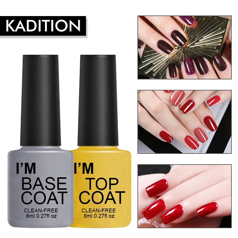 KADITION Top гелевая основа под лак набор для лака Прозрачная замачивания + верхнее