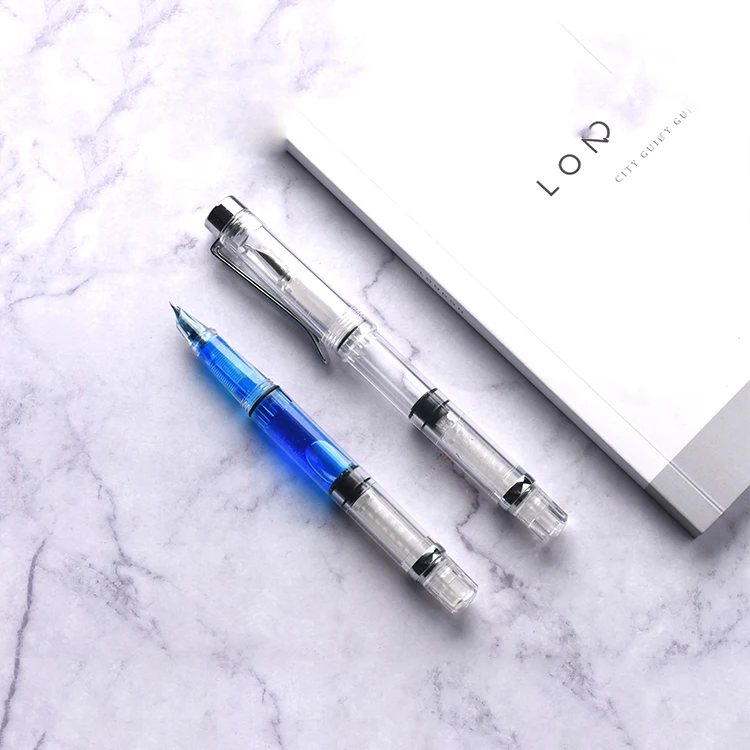 Поршневой наполнитель прозрачная авторучка изогнутое перо 0 7 мм