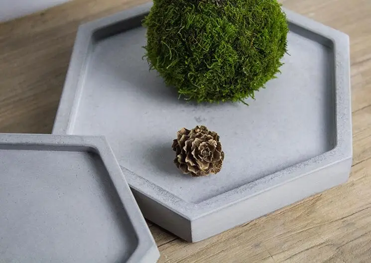 Tray 16.5x2cm V004 Шестигранная многоугольная Форма ваза бетонный плантатор силиконовая форма для украшения дома цемент горшок для суккулента формы - Цвет: Tray 16.5x2cm