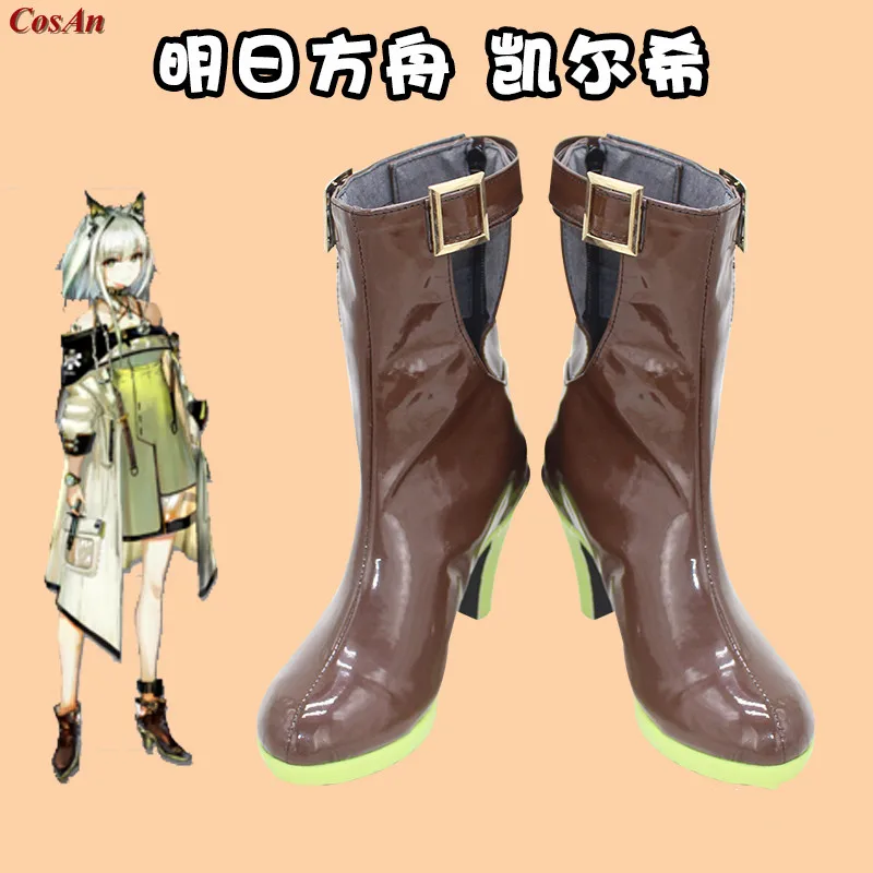 

New Arrival Hot Game Arknights Kaltsit Cosplay The High Quality Universal Brown Battle Shoes Unisex Role Play Used 35-48 Size