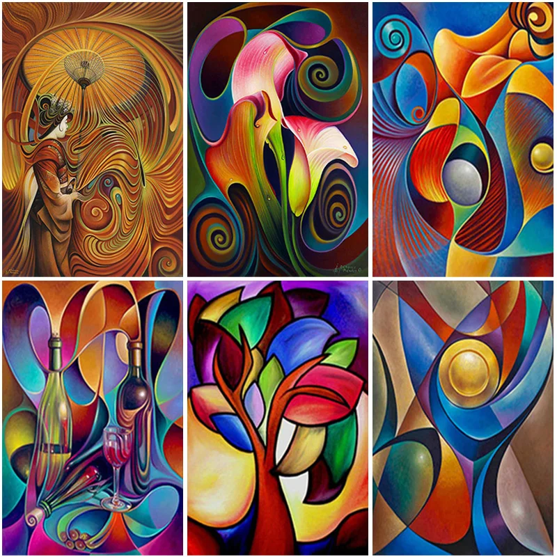 

5D Diamond Painting Full Square Round Drill Abstract Colorful Picture of Rhinestone Mosaic Diamond Embroidery Home Decor