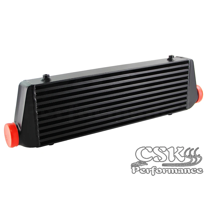 

550*180*64 FMIC 2.5" In/Outlet Universal Bar&Plate Front Mount Turbo Intercooler Black/silver