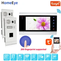 fingerprint wifi video door phone ip video intercom system tuyasmart app remoted control home access control motion detection