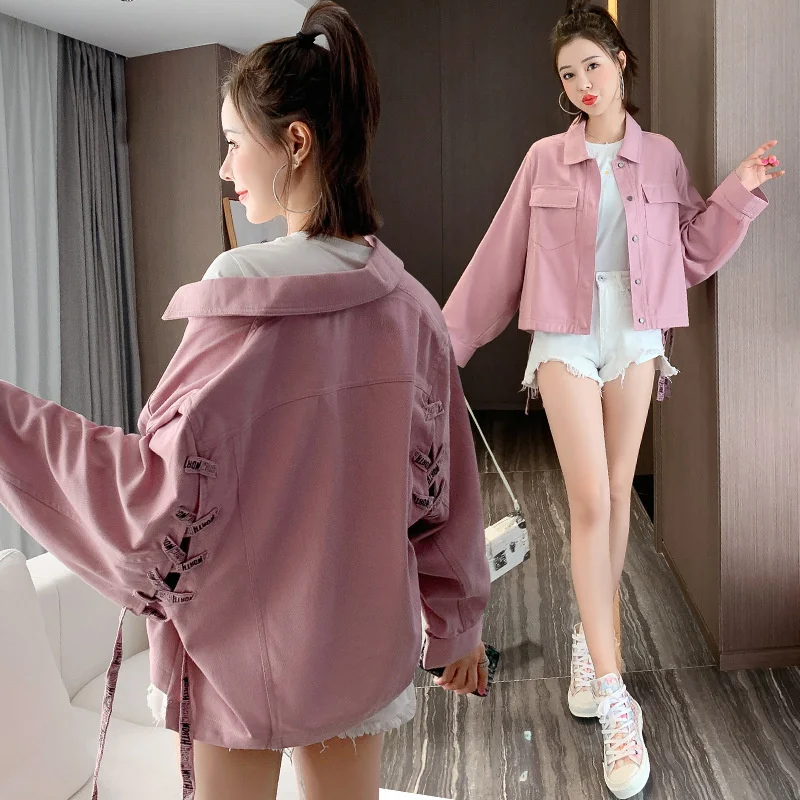 Куртка женская демисезонная свободного покроя из денима | Женская одежда