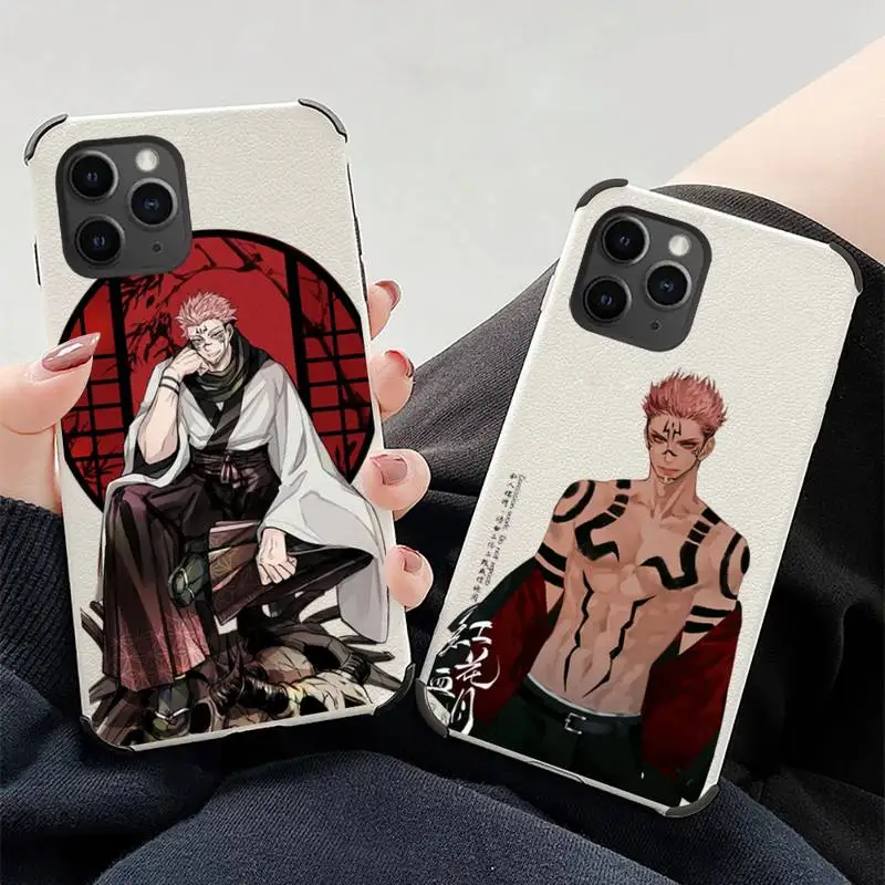 

jujutsu kaisen Phone Case Lambskin Leather For iphone 12 11 8 7 6 XR X XS PLUS MINI PLUS PRO MAX Shockproof