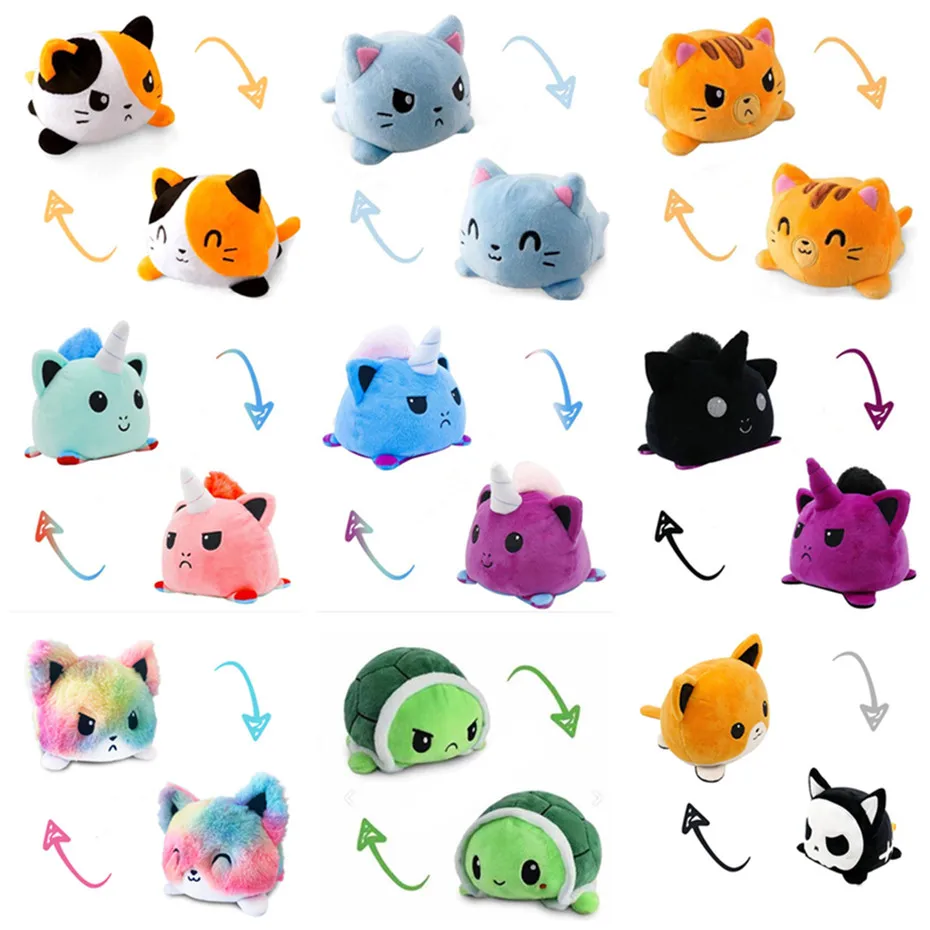 

Funny Peluche Double-Sided Flip Cat Gato Kids Plushie Plush Animals Unicorn Doll Cute Toys Peluches For Pulpos Plush Doll Toy