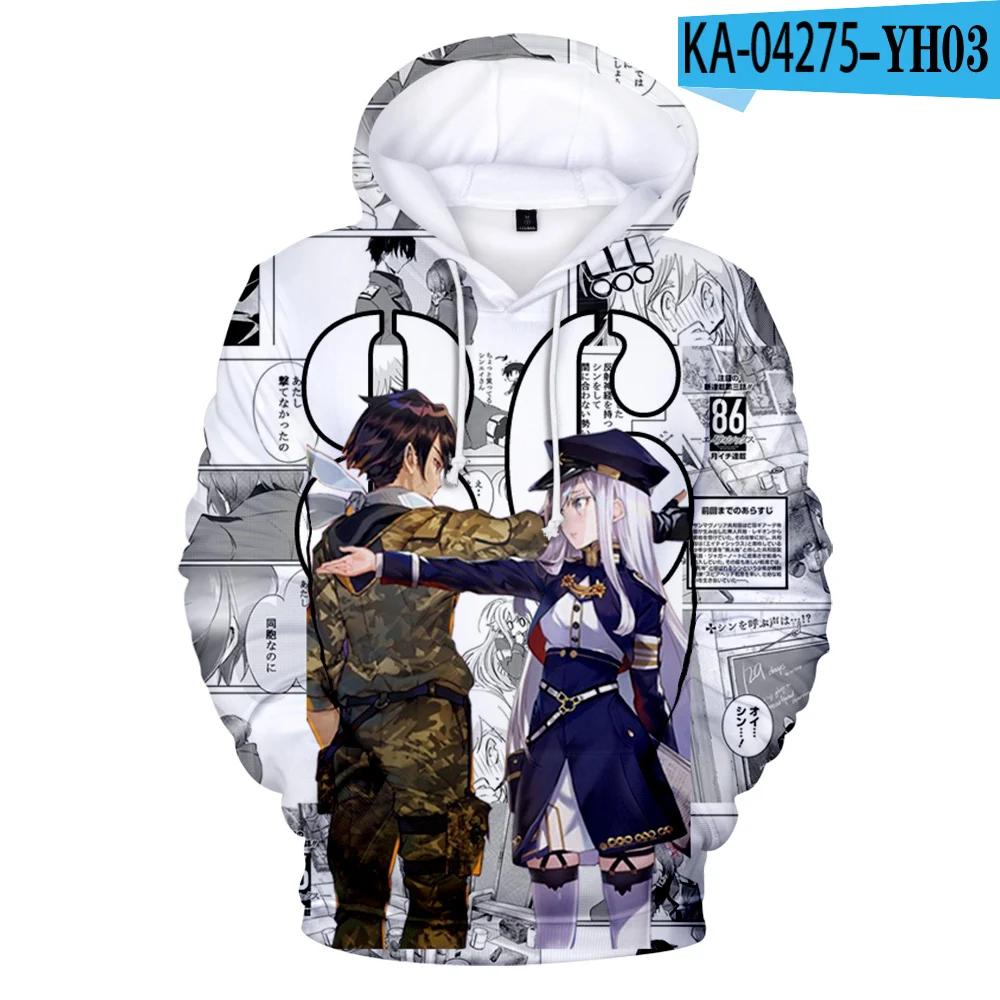 

New Streetwear Adult Kids Long Sleeve Cool Pullovers 86 -Eighty Six 3D Anime Hoodies Sweatshirt Winter TV Cartoon Casual