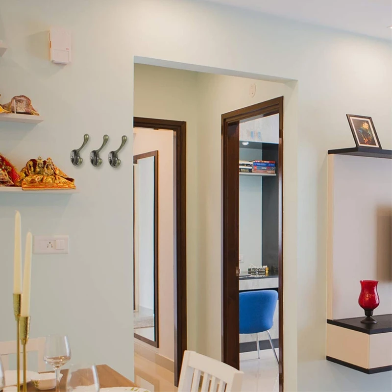 

10 Pack Heavy Duty Dual Coat Hooks with 20 Screws, Wall Mounted Hooks Retro Doub 35ED