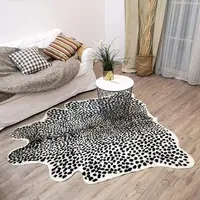 160x200cm Large Size Leopard Printed Carpet Cow Hide Faux Fur Rug Living Room Blanket Bedroom Mat Home Decor 5.2x6.6'